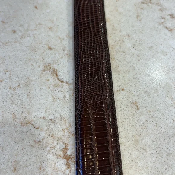 Vintage Ralph Lauren Women Genuine Lizard Brown Belt Sz 36 Made in Italy - Picture 4 of 10